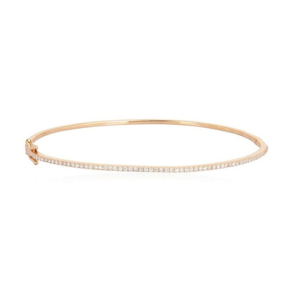 Whisper Thin 14K (or 18k upon request) Rose Gold Diamond Line Bracelet